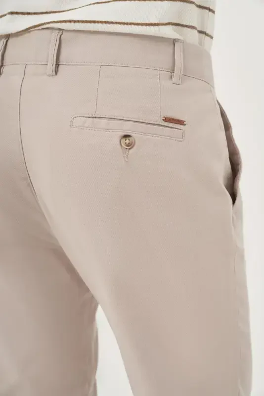 Morven Erkek Taş Yazlık Pamuk Yan Cep Slim Fit Chino Pantolon - 4