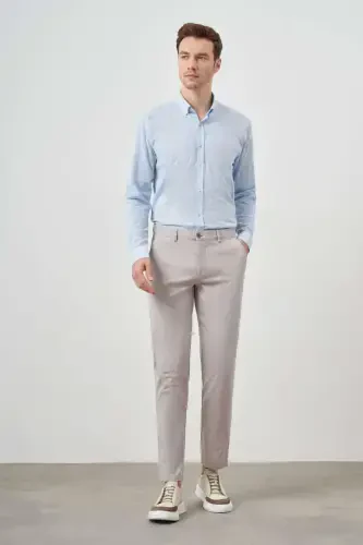 Morven Erkek Taş Yazlık Pamuk Yan Cep Slim Fit Chino Pantolon - 5