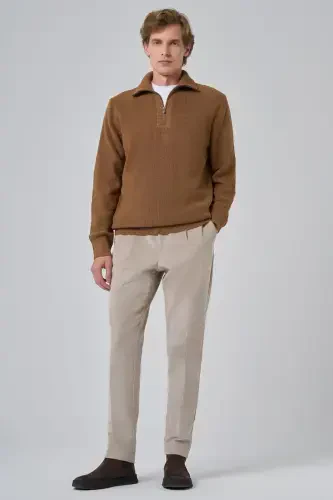 Morven Erkek Vizon Trend Bato Yaka Dynamic Fit Rahat Kesim Triko - 4