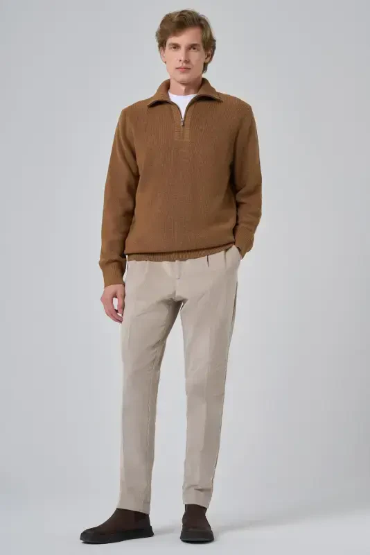 Morven Erkek Vizon Trend Bato Yaka Dynamic Fit Rahat Kesim Triko - 4