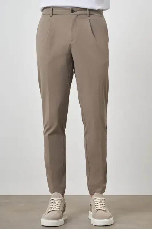 Modazone Erkek Vizon Trend Slim Fit Tam Lastik Pantolon - MORVEN