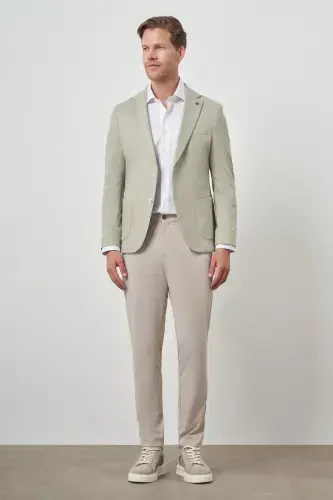 Morven Erkek Yeşil Örme Slim Fit Ceket - 2