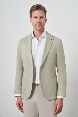 Modazone Erkek Yeşil Örme Slim Fit Ceket - MORVEN (1)