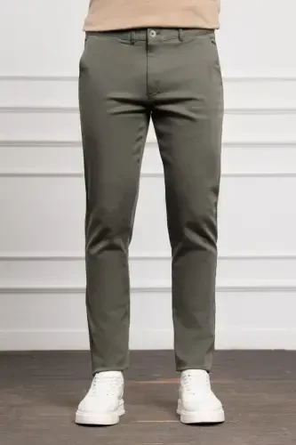 Morven Erkek Yeşil Slim Fit Dar Kesim Chino Pantolon - MORVEN (1)