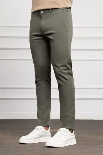 Morven Erkek Yeşil Slim Fit Dar Kesim Chino Pantolon - MORVEN (1)