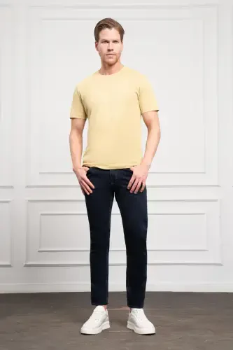 Morven Erkek Yeşil Trend Dinamik Fit Bisiklet Yaka T-Shirt - MORVEN (1)