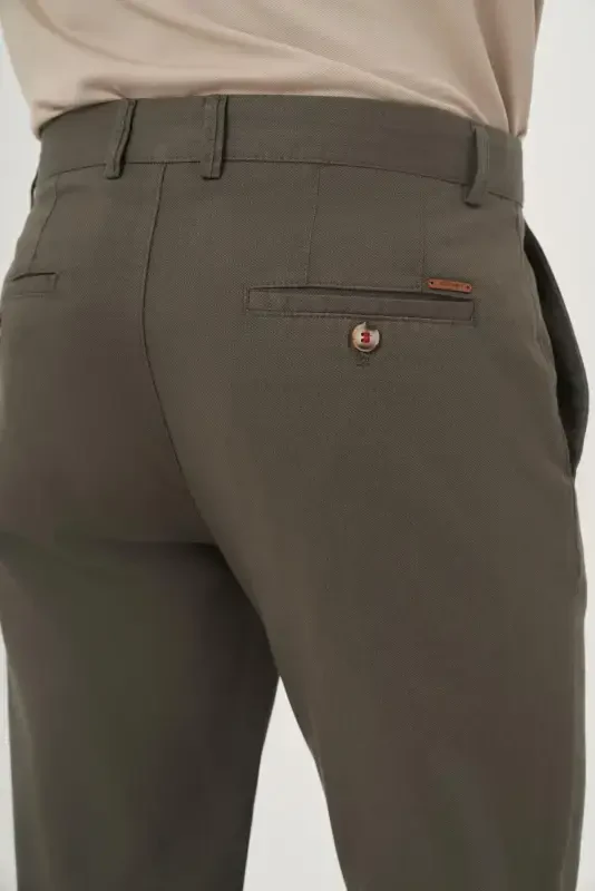 Morven Erkek Yeşil Yazlık Pamuk Yan Cep Slim Fit Chino Pantolon - 4