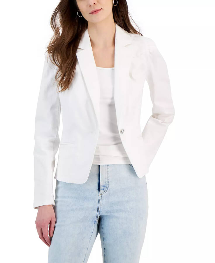 Modazone exclusive design Women's Puff-Sleeve Blazer, Bright White - 1