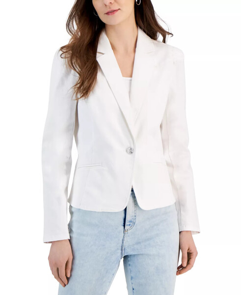 Modazone exclusive design Women's Puff-Sleeve Blazer, Bright White - 3