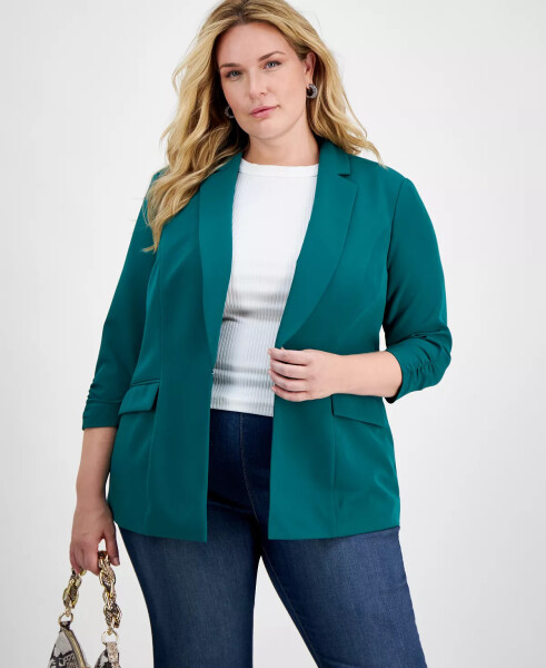 Modazone Green Tourmalin uchun yaratilgan 3/4 qismli go'ylak, katta o'lchamli blazer - 1