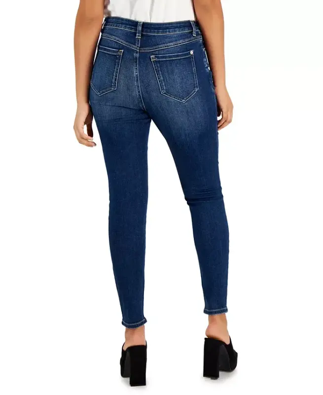 Women's Curvy Mid Rise Skinny Jeans, Created for Modazone - Dark Indigo - 2
