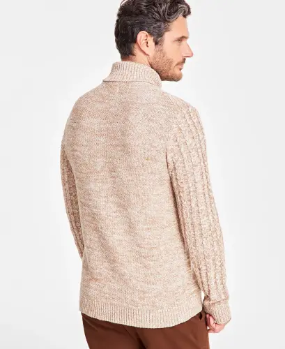 Men's Chunky Turtleneck Sweater, Created for Modazone-Moca - 2