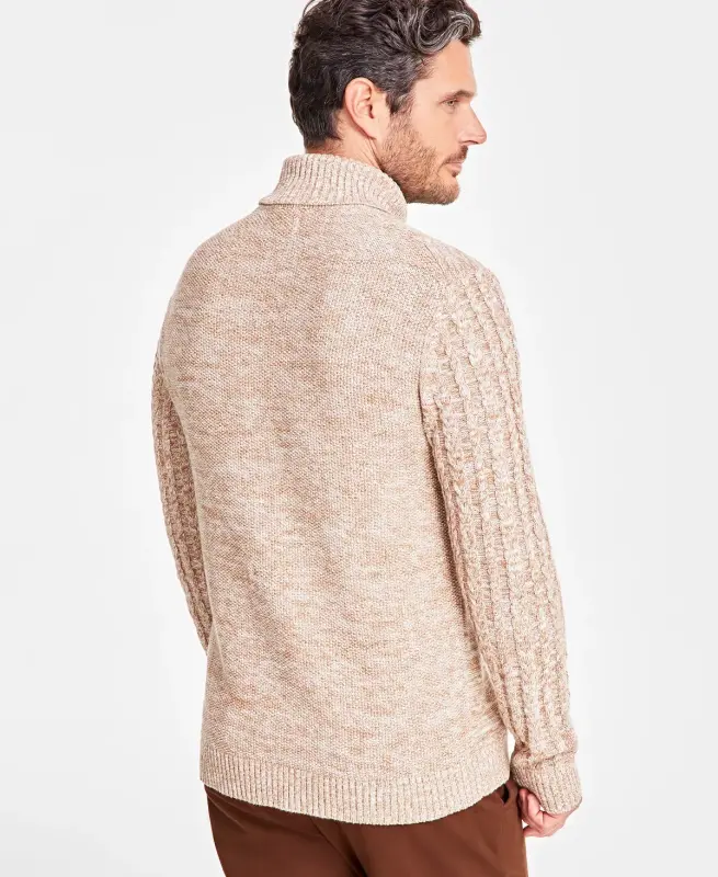 Men's Chunky Turtleneck Sweater, Created for Modazone-Moca - 2