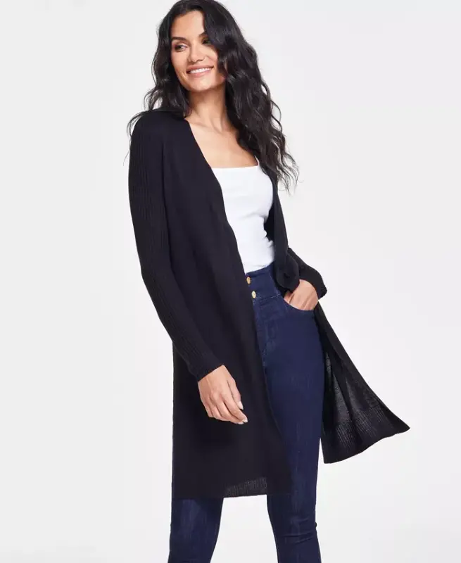 Women's Open-Front Duster, Created for Modazone - I.N.C. INTERNATIONAL CONCEPTS