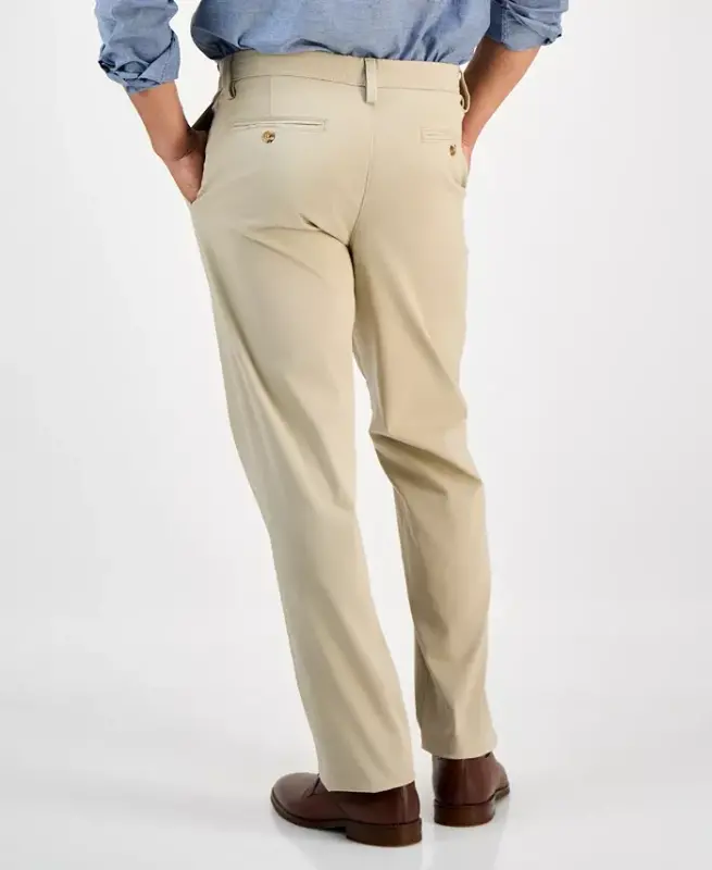 Men's Four-Way Stretch Pants, Created for Modazone - Light Khaki - 4