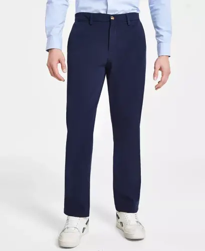 Men's Four-Way Stretch Pants, Created for Modazone - Basic Navy 