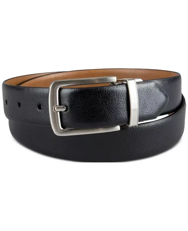 Men's Reversible Dress Belt, Created for Modazone - Tan/ Black - 2