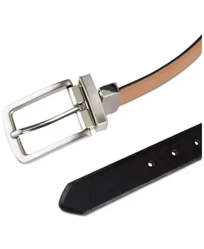 Men's Reversible Dress Belt, Created for Modazone - Tan/ Black - 4