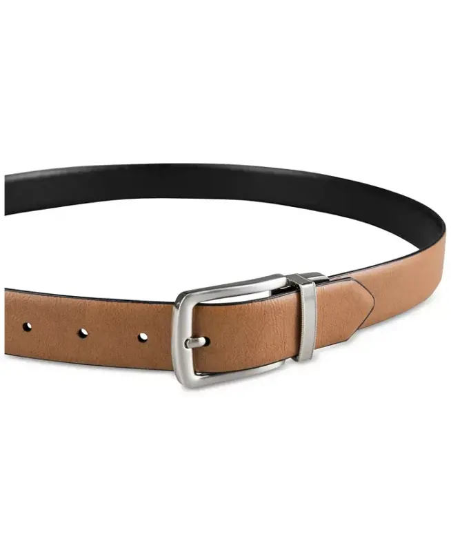 Men's Reversible Dress Belt, Created for Modazone - Tan/ Black - 5