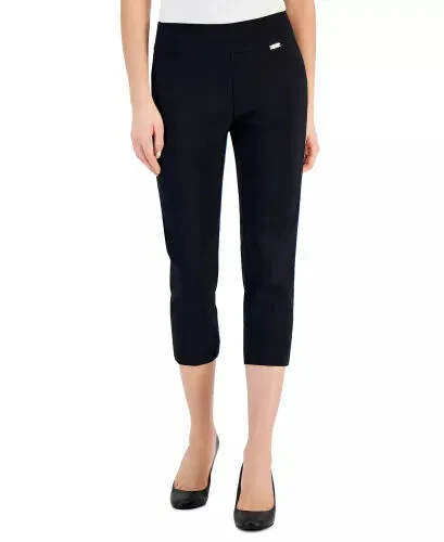 Women's Bengaline Pull-On Capri Pants, Created for Modazone - Deep Black 
