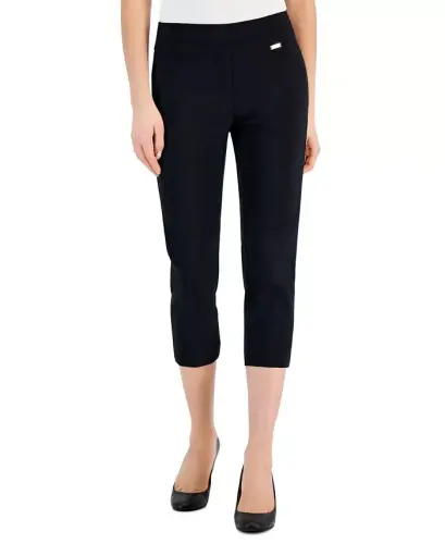Women's Bengaline Pull-On Capri Pants, Created for Modazone - Deep Black 