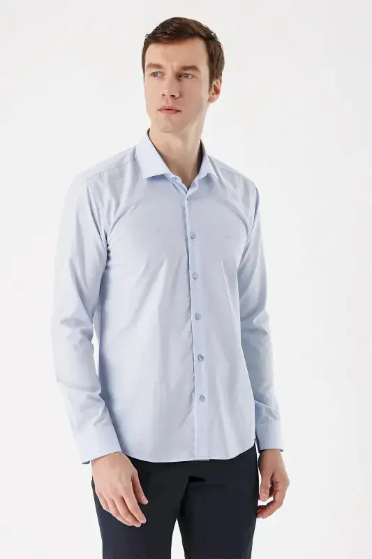 Modazone Men A. BLUE Basic Slim Fit Shirt - 2