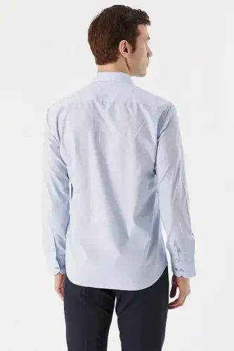 Modazone Men A. BLUE Basic Slim Fit Shirt - 5