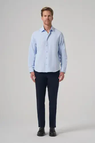 Modazone Men A. BLUE Trend Dynamic Fit Hard Collar Shirt - 4