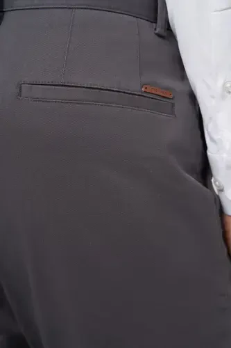 Modazone Men Anthracite Cotton Side Pocket Slim Fit Chino Trousers - 4