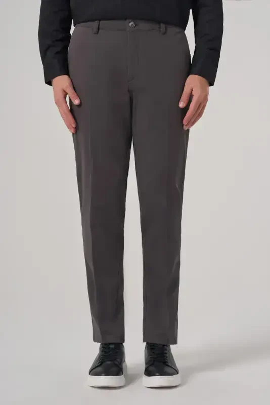 Modazone Men Anthracite Cotton Trend Dynamic Fit Chino Trousers - 2