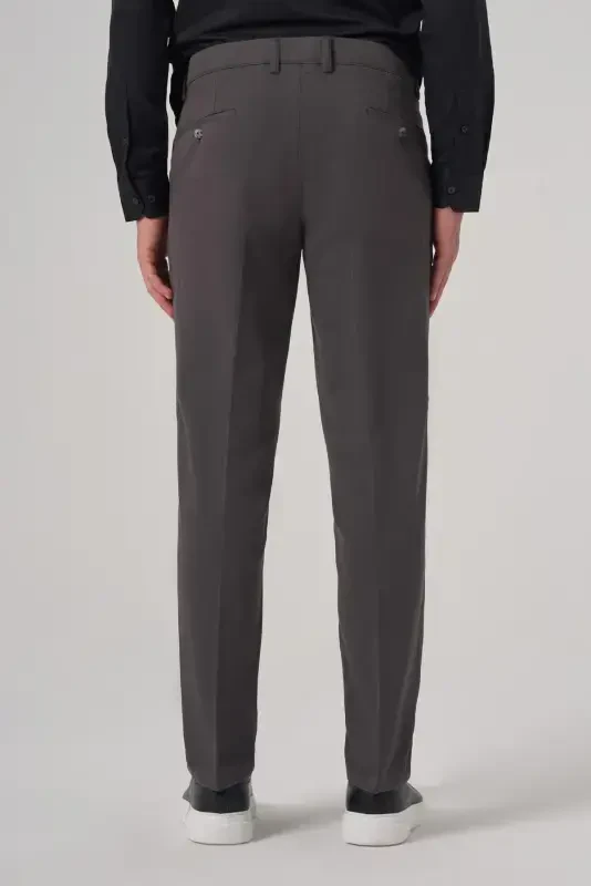 Modazone Men Anthracite Cotton Trend Dynamic Fit Chino Trousers - 5