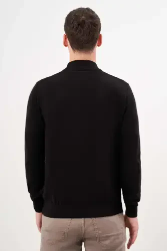 Modazone Men Black Basic Half Turtleneck Dynamic Fit Comfort Fit Knitwear - 5