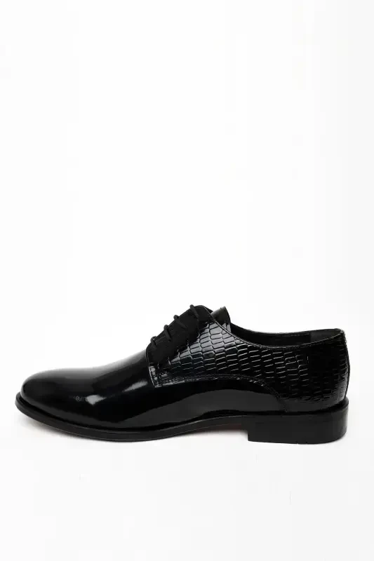 Modazone Men Black Classic Patent Leather Neolite Sole Shoe - 5