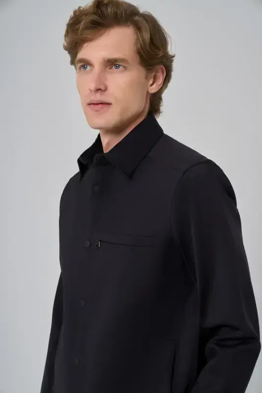 Modazone Men Black Polyamide Snap Fastening Worker Jacket - 4