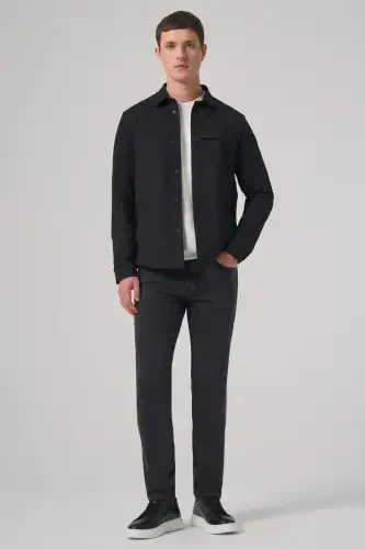 Modazone Men Black Polyviscose Trend Plain Dynamic Fit Worker Shirt Jacket - 4