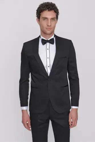 Modazone Men Black Tayga Bow Tie Cummerbund Ceromonia Groom Suit - 3