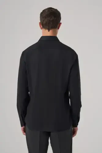 Modazone Men Black Trend Dynamic Fit Hard Collar Shirt - 5