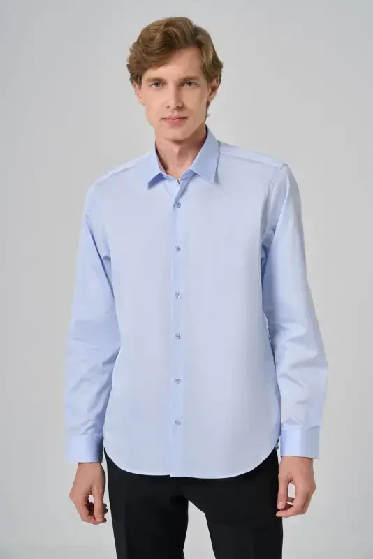 Modazone Men BLUE Dynamic Fit Stiff Collar Shirt - 3
