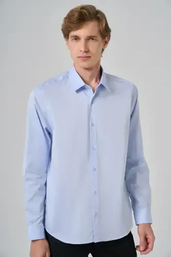 Modazone Men BLUE Dynamic Fit Stiff Collar Shirt - 4
