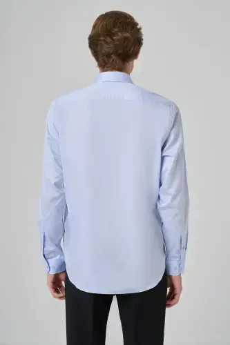 Modazone Men BLUE Dynamic Fit Stiff Collar Shirt - 5