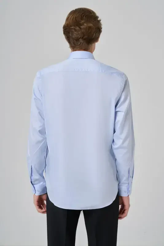 Modazone Men BLUE Dynamic Fit Stiff Collar Shirt - 5