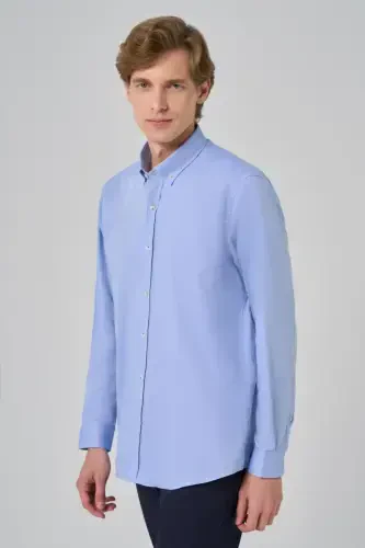 Modazone Men BLUE Regular Fit Button-Down Collar Shirt - MORVEN (1)