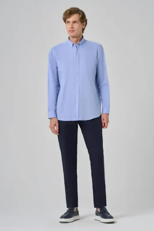 Modazone Men BLUE Regular Fit Button-Down Collar Shirt - 3
