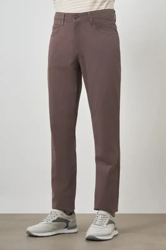 Modazone Men BROWN Cotton 5 Pocket Dynamic Fit Jean Denim Pants - 3