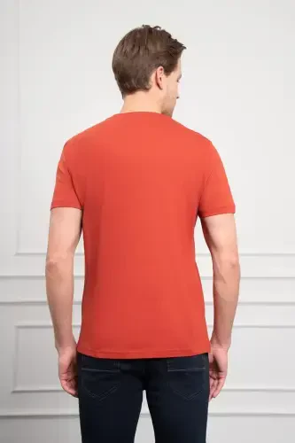 Modazone Men Cinnamon Trend Crew Neck Dynamic Fit Cotton T-Shirt - 5