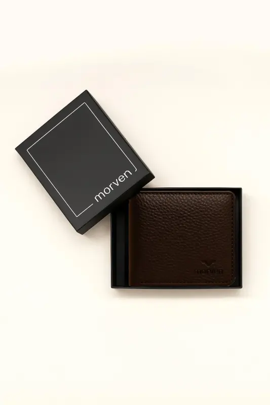 Modazone Men COFFEE 100% Leather Magnetic Wallet - 4