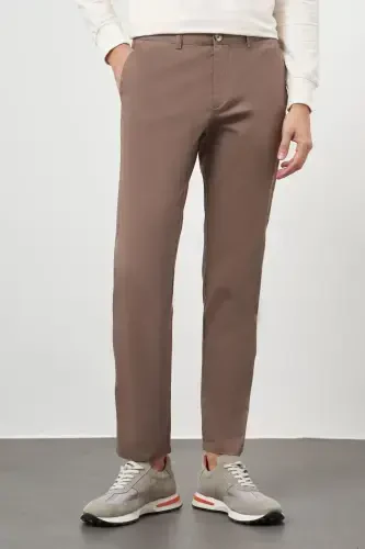 Modazone Men COFFEE Cotton Side Pocket Slim Fit Chino Pants - 1
