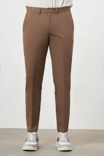 Modazone Men COFFEE Summer Cotton Side Pocket Dynamic Fit Chino Pants - 1