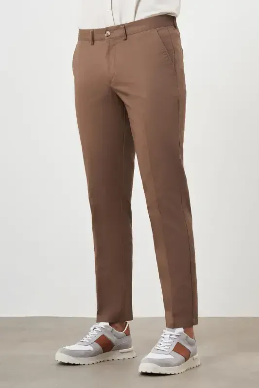 Modazone Men COFFEE Summer Cotton Side Pocket Dynamic Fit Chino Pants - 2