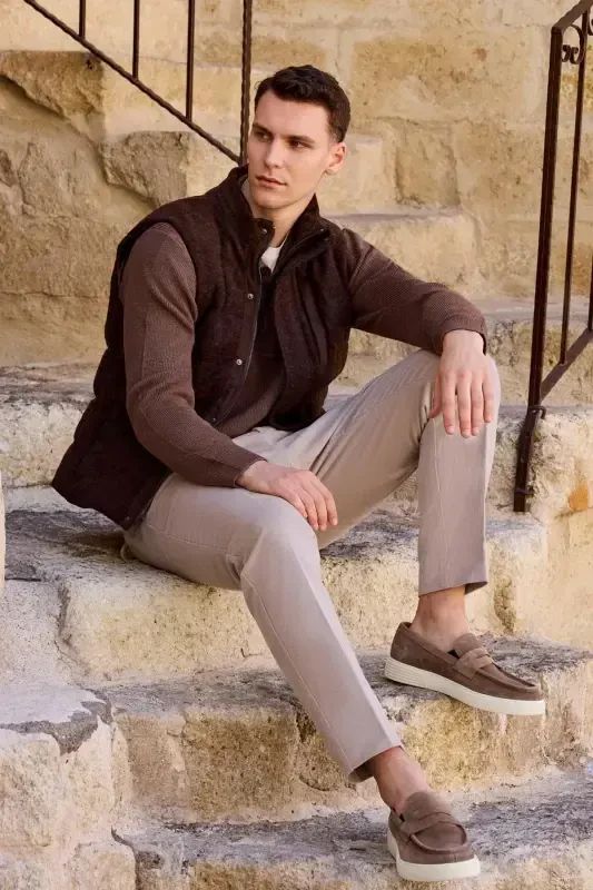 Modazone Men COFFEE Trend Wool Dynamic Fit Padded Vest - 3